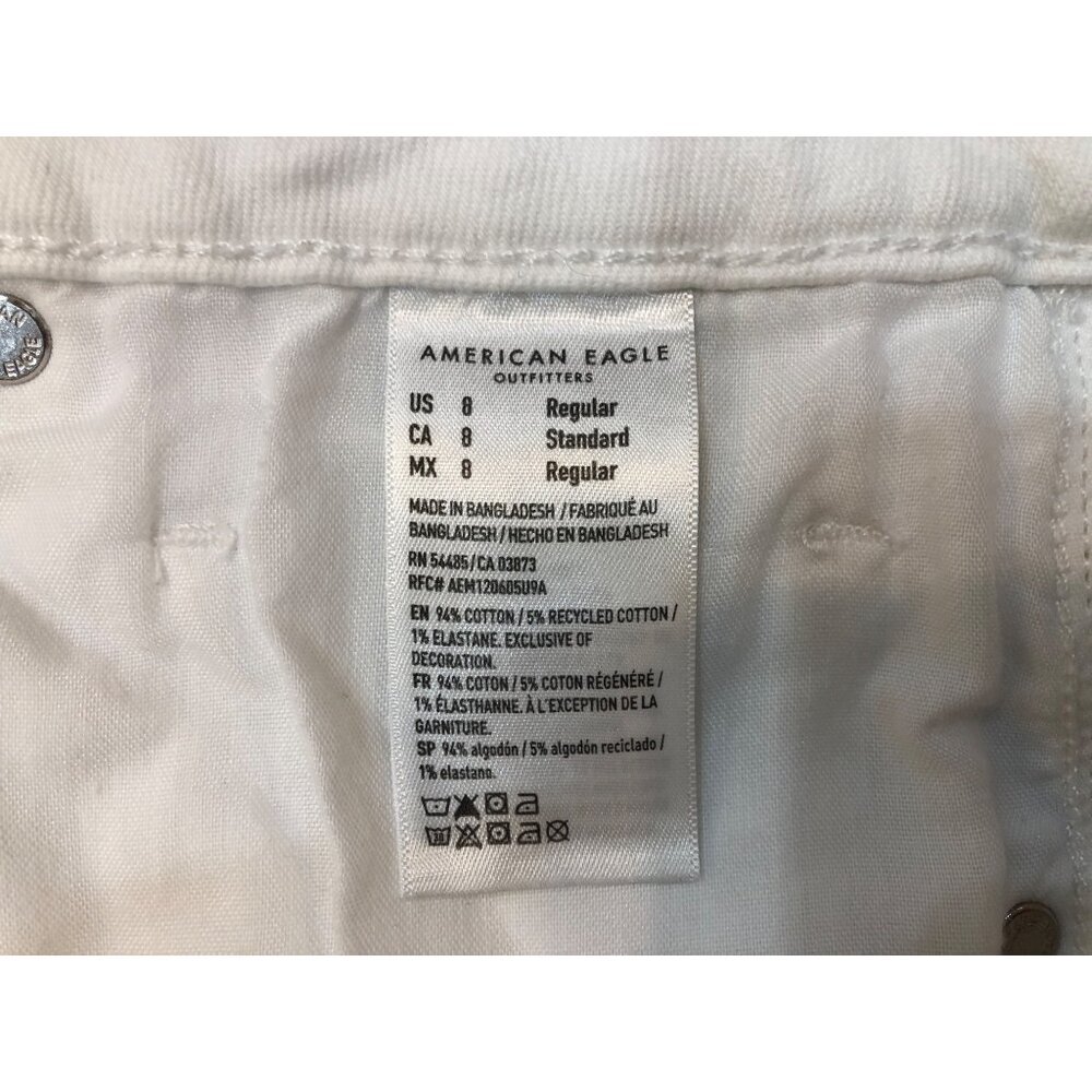 American Eagle Outfitters Stretch Mom Jean White Size 8 Regular - Picture 11 of 11
